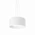 White fabric pendant light on a white background