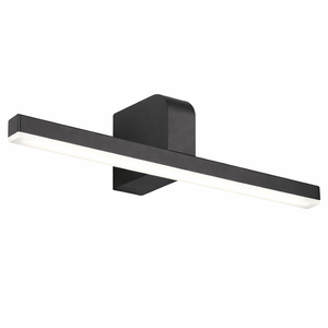 Modern black wall-mounted light fixture on a white background
