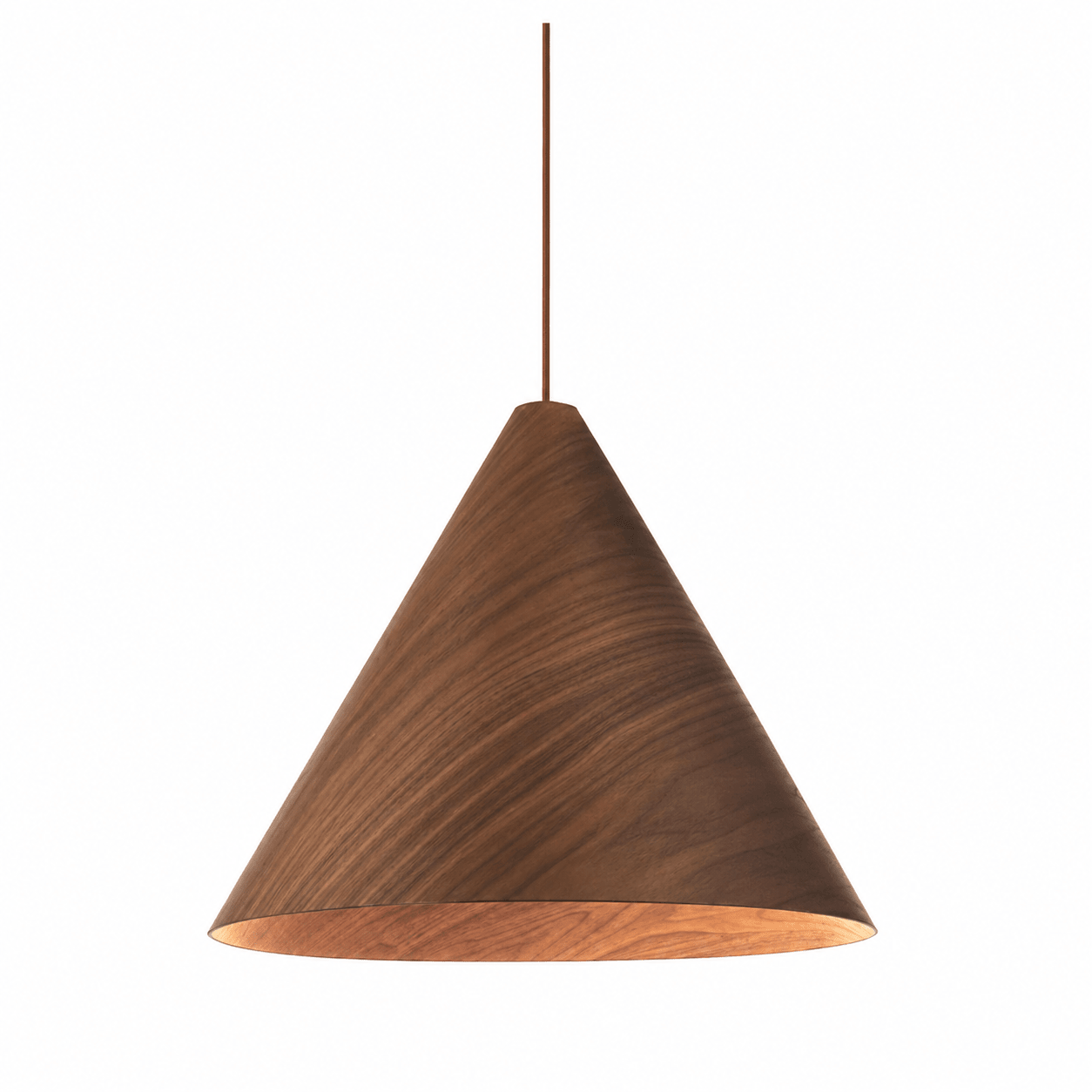 Conica Walnut Wood Veneer Pendant