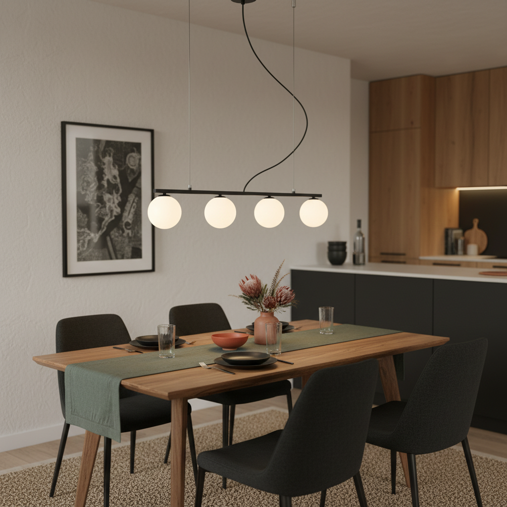 Linear 4 Light Pendant Black