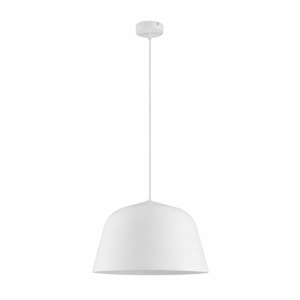 White pendant light on a white background