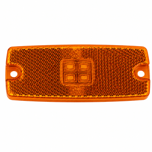 Amber indicator light 10–30VDC, white background, 1254 square