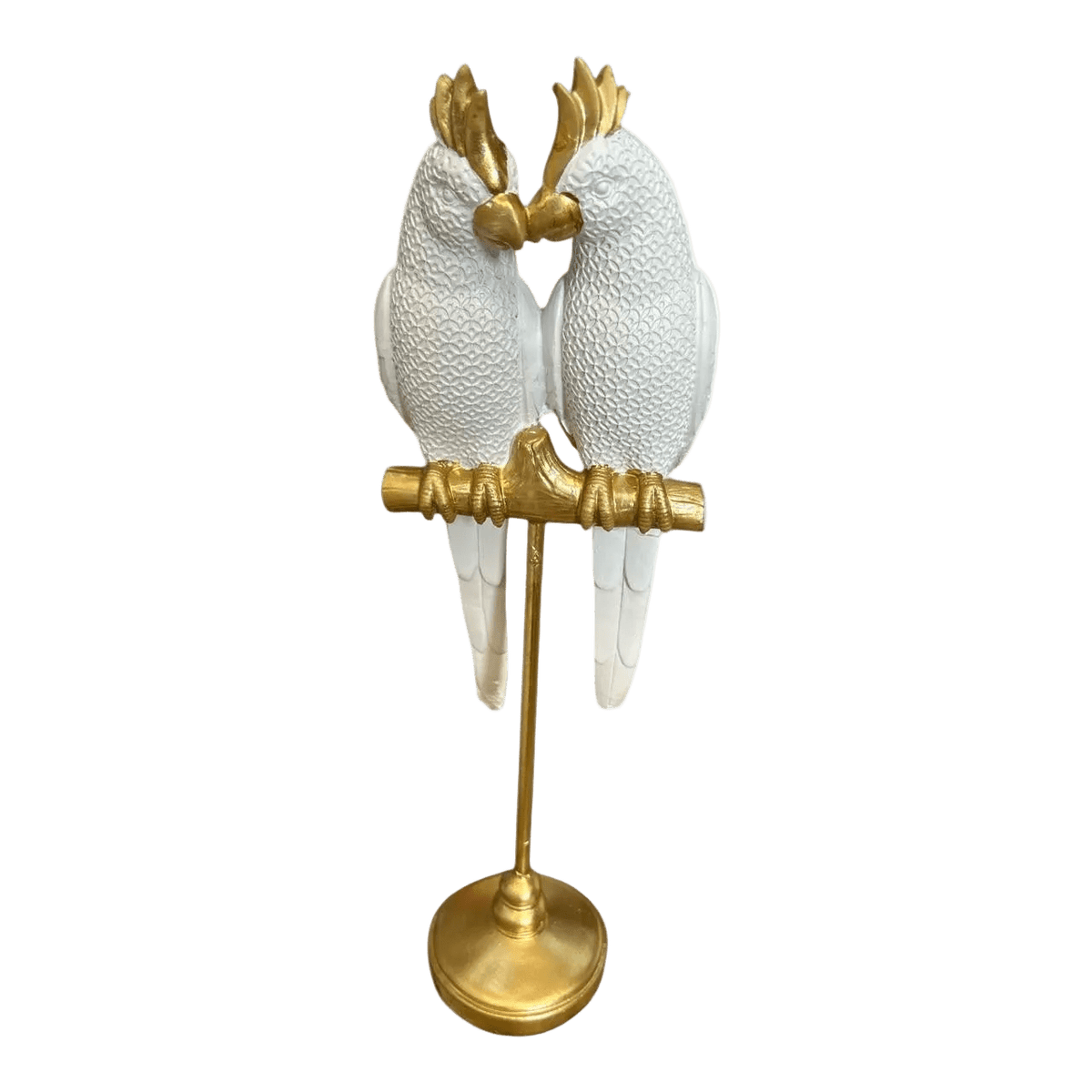 Animal Craft - Pair White & Gold Parrots