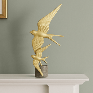 Animal Craft - Two Gold Swallows - Future Decor