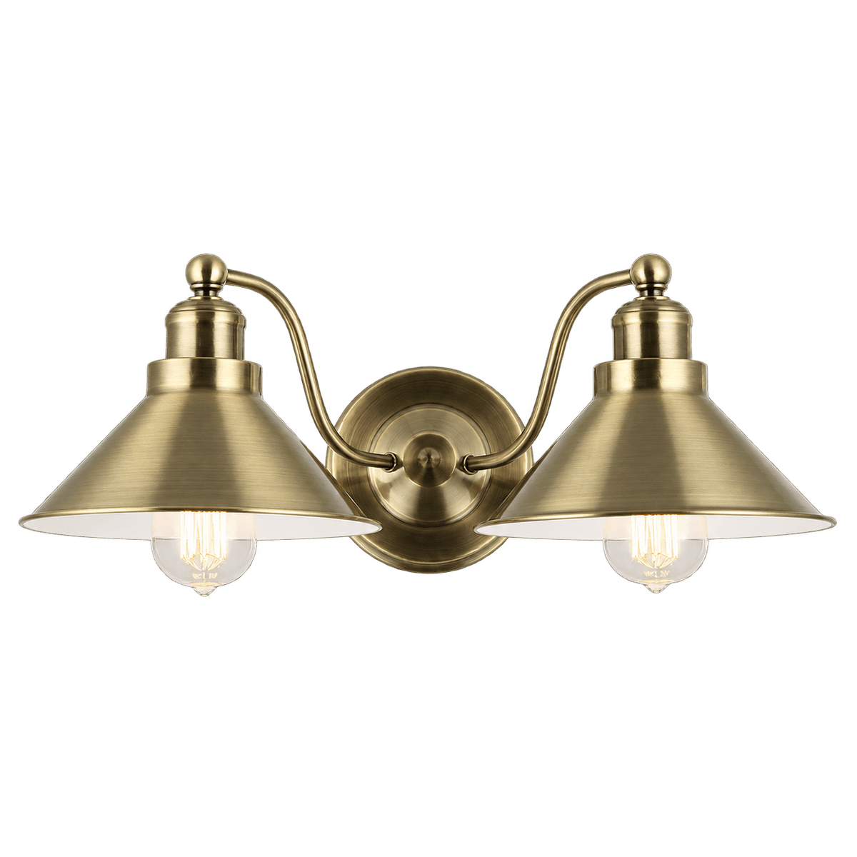 Antique Brass Double Wall Bracket, transparent background product image