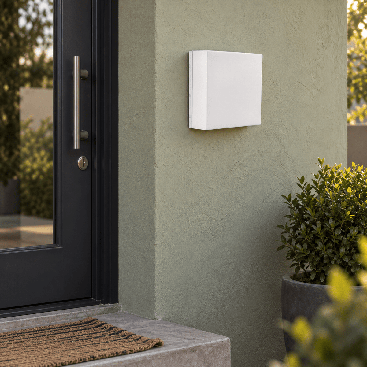 Arctic White Large Square CCT LED Bulkhead lifestyle image 1