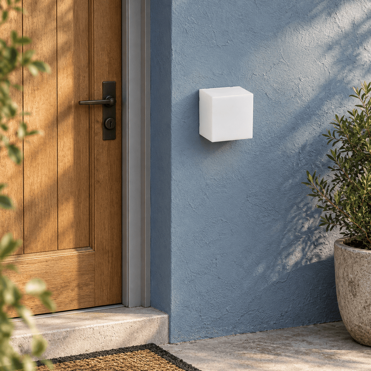 Arctic White Small Square CCT LED Bulkhead lifestyle image 1