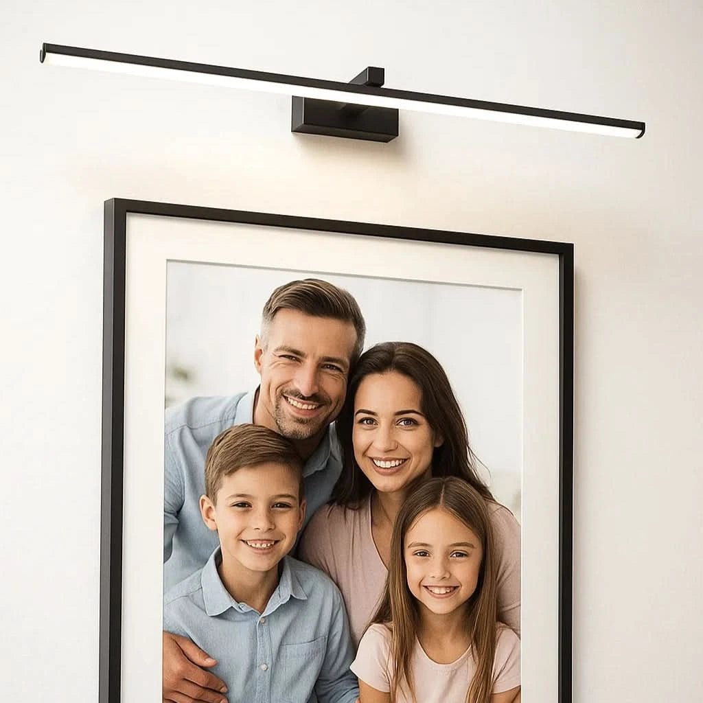 Unique SA lifestyle representation of Avoid shadows on your mirrors with picture lights for task illumination — adjustable beam angle and CRI 90