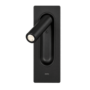 Atlantis USB Recessed LED Reading Light - Black 3000K, transparent background