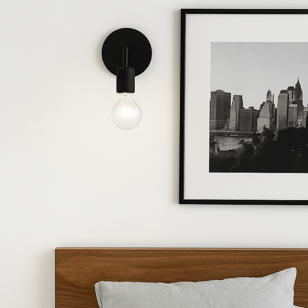 Trend Plain Wall Light - Black