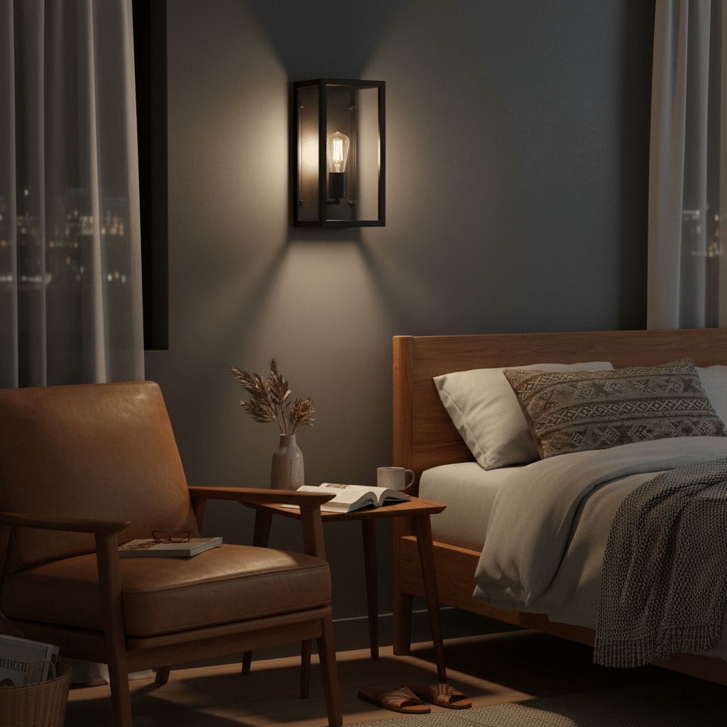Metal Indoor Wall Light with Clear Glass