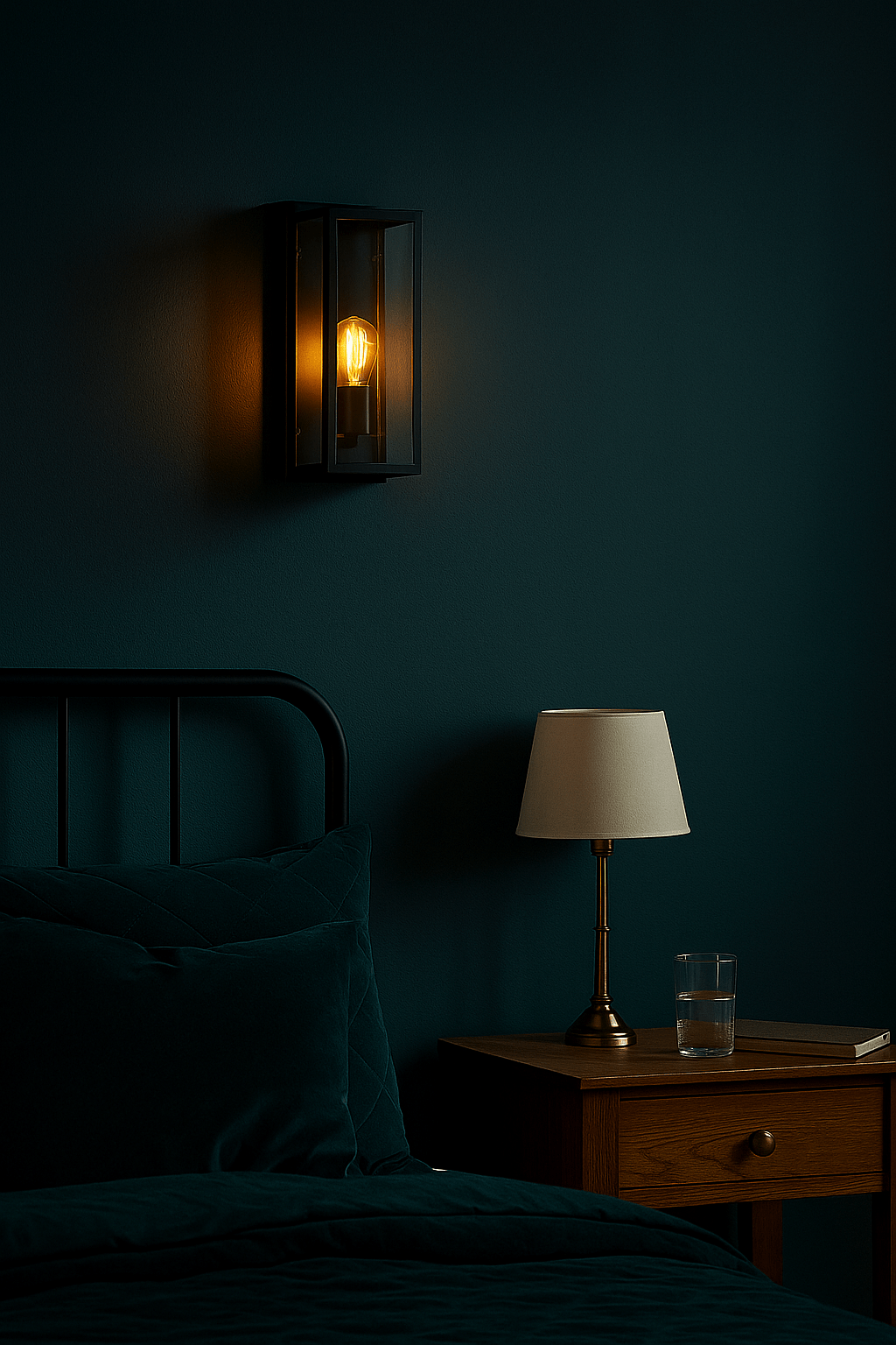 Metal Indoor Wall Light with Clear Glass