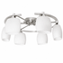 6 Light – Satin Chrome & Pleated Opal Glass Ceiling Light