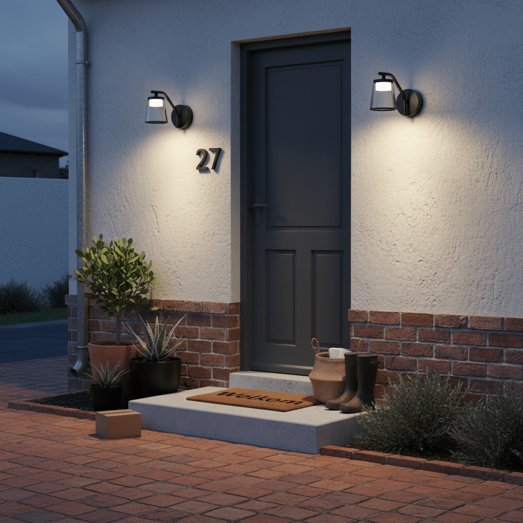 Arched Black LED Outdoor Wall Light IP65