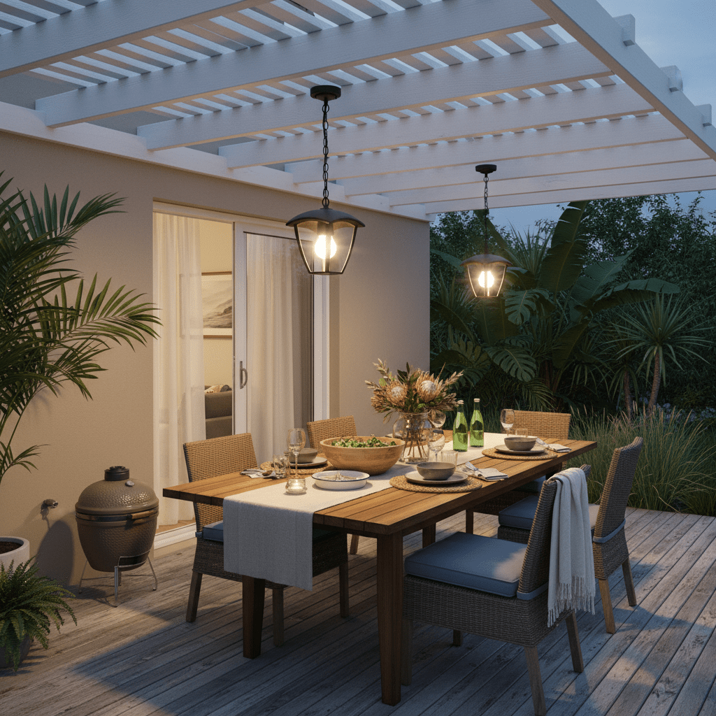 Black Outdoor Hanging Pendant Light