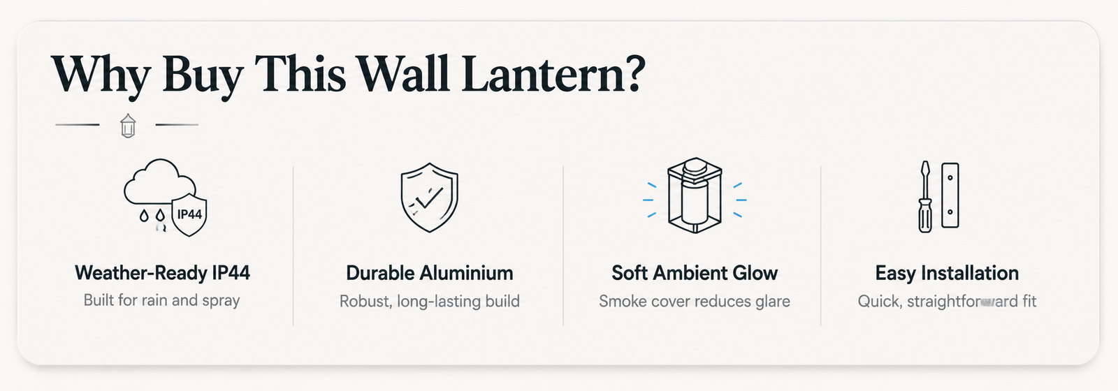 Black Outdoor Wall Lantern - Smoke