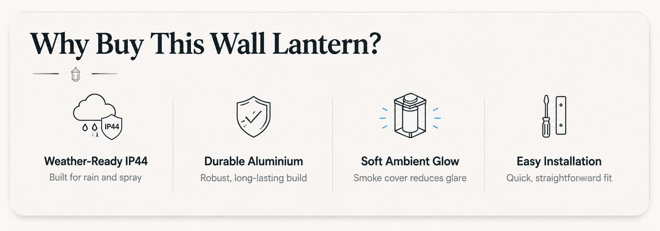Black Outdoor Wall Lantern - Smoke