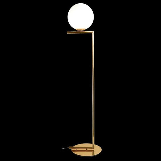 Gold Opal Glass Floor Lamp with Foot Switch IP20