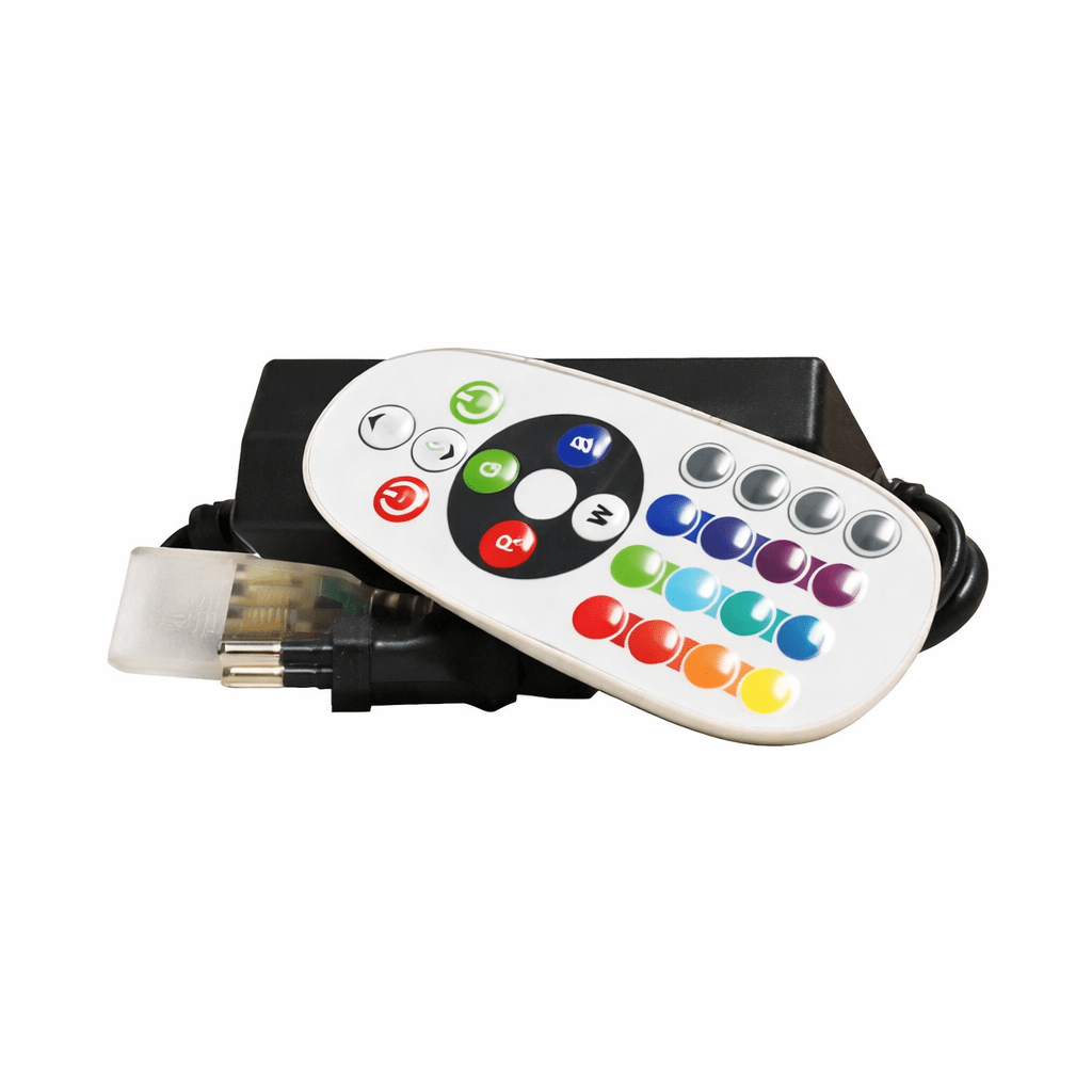 rgb Control panel with colorful buttons on a white background