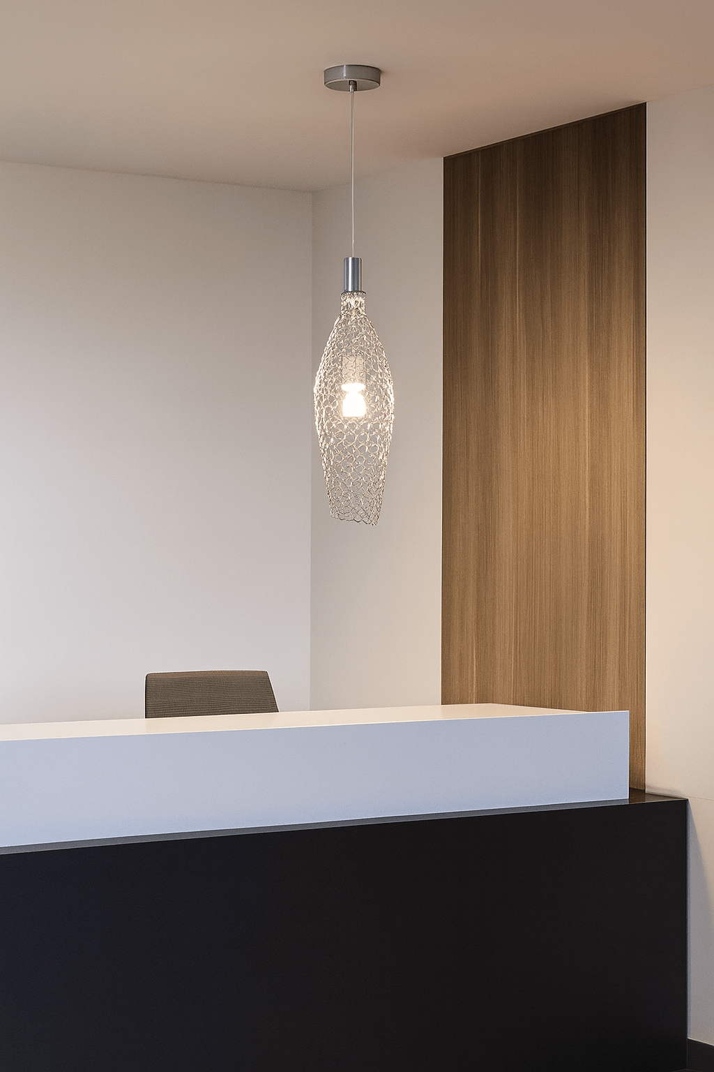 Large Chrome LED Pendant Light