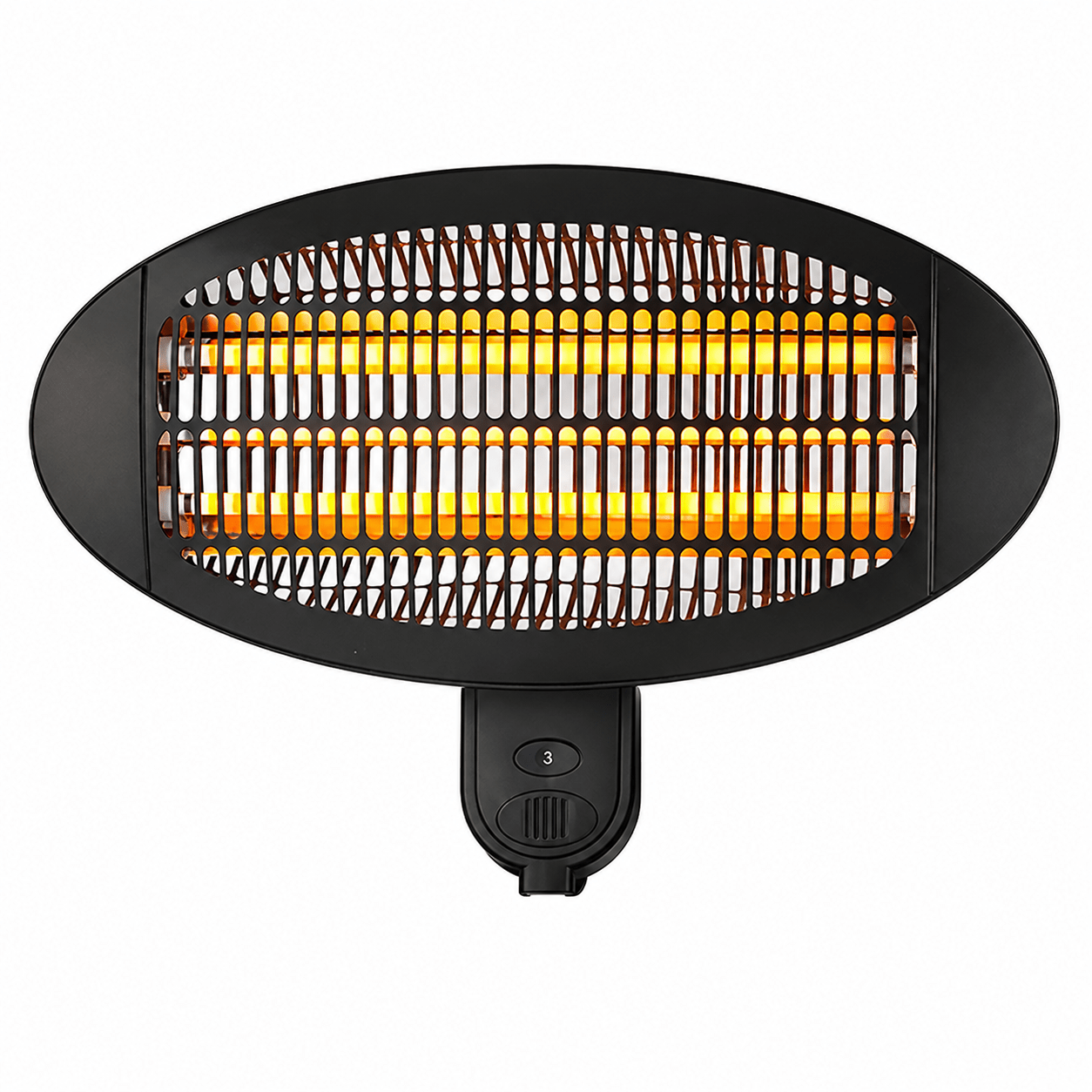 2000W Wall-Mounted Quartz Heater - Black (Indoor/Outdoor)