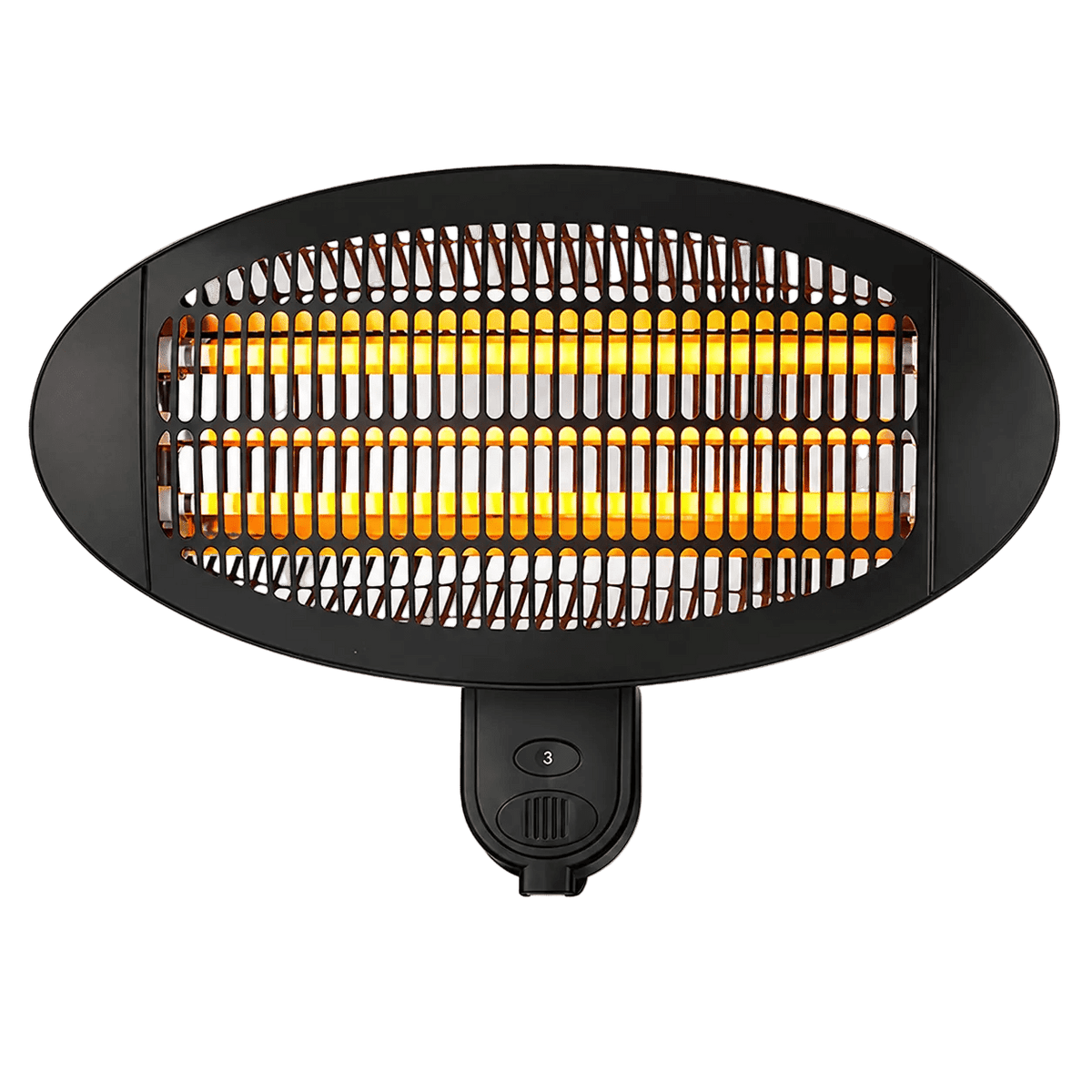 2000W Wall-Mounted Quartz Heater - Black (Indoor/Outdoor)