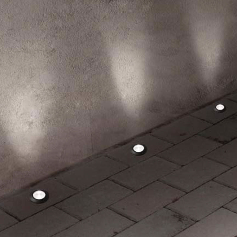 Aldo recessed ground lights installed in an outdoor pathway