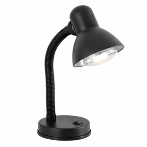 Black student desk lamp with flexible neck