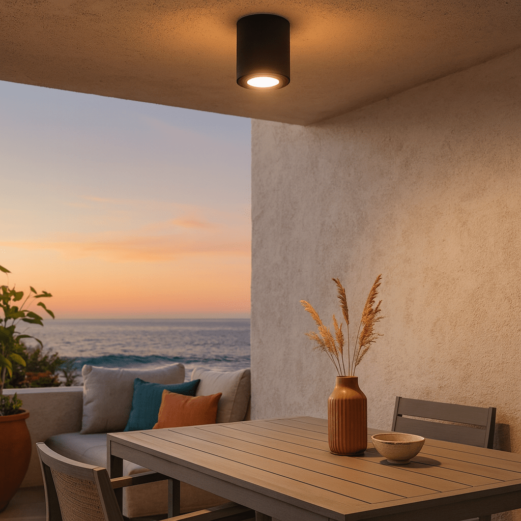 Franca 90 Black Outdoor Ceiling Light - Coastal