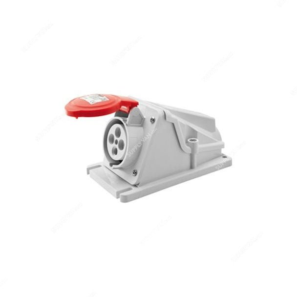 32A Red Surface-Mounting Socket IP44 3P+E