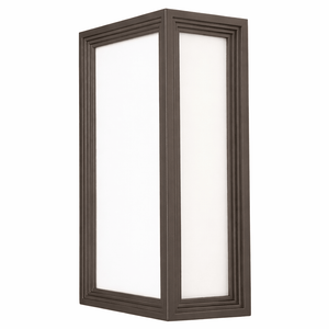 Dark grey rectangular bulkhead outdoor wall light with opal cover, showcasing a stylish and durable design.