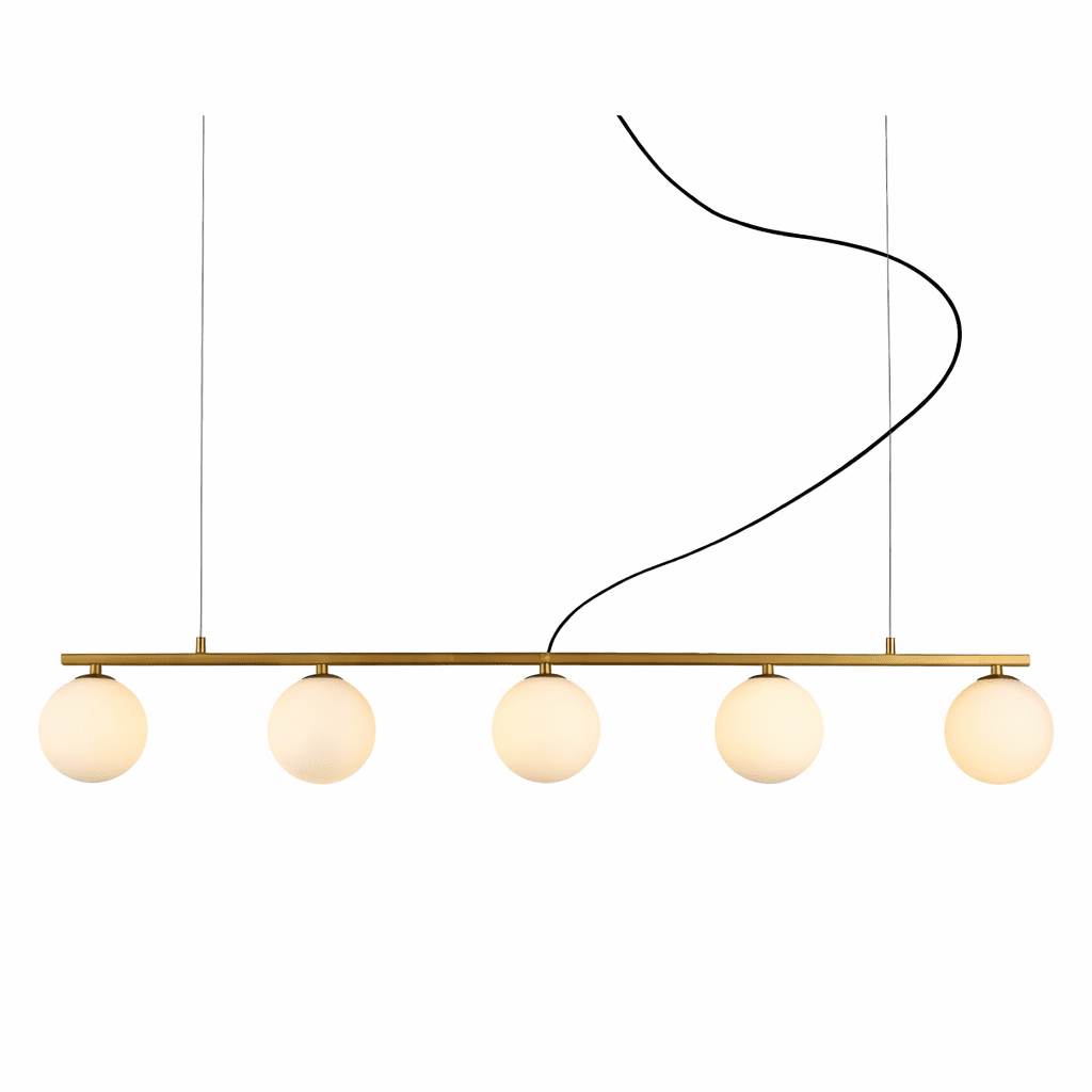Linear 5 Light Pendant Gold
