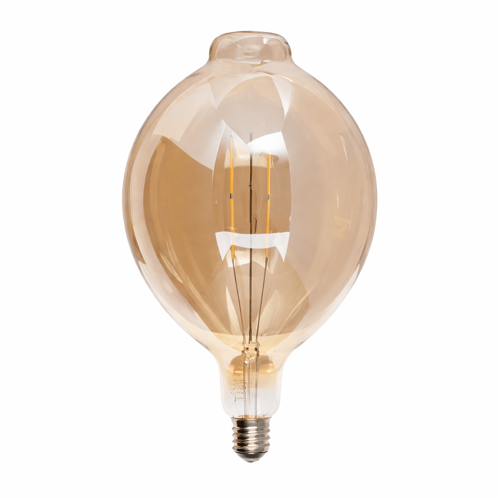 Vintage-style light bulb on a white background