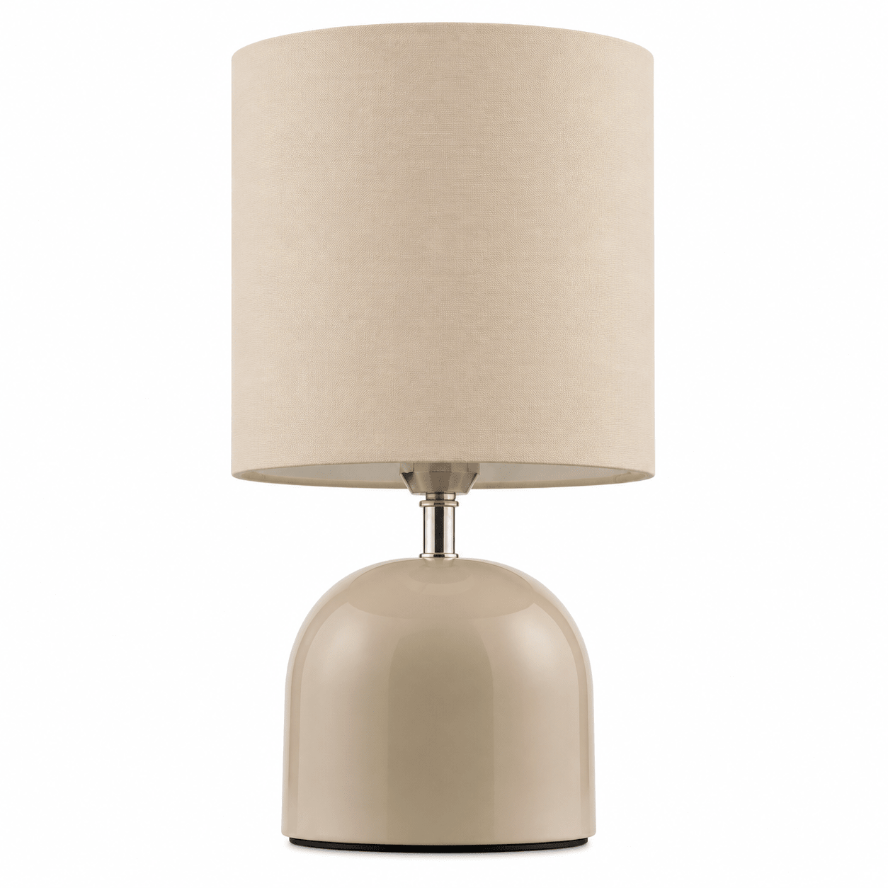 Beige Metal Table Lamp with Fabric Shade