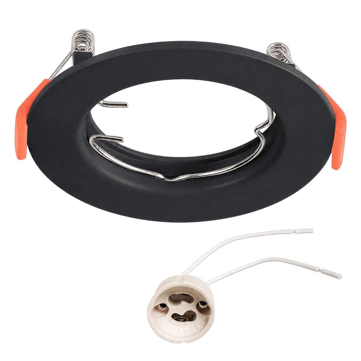 GU10 Polycarbonate Round Downlight Holder - Black