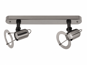 Two-spotlight fixture on a white background
