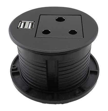 Black Desk Top Socket USB Charging