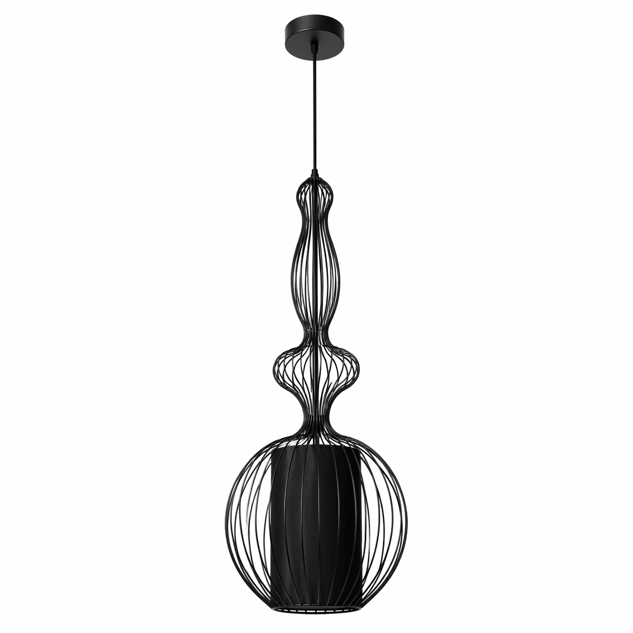 Tokyo 4 Black Wire Frame Pendant