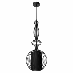 Tokyo 4 Black Wire Frame Pendant Light featuring a minimalist design with an open cage structure.