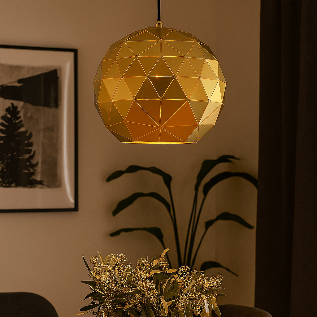 Gold Laser Cut Pendant Light Large