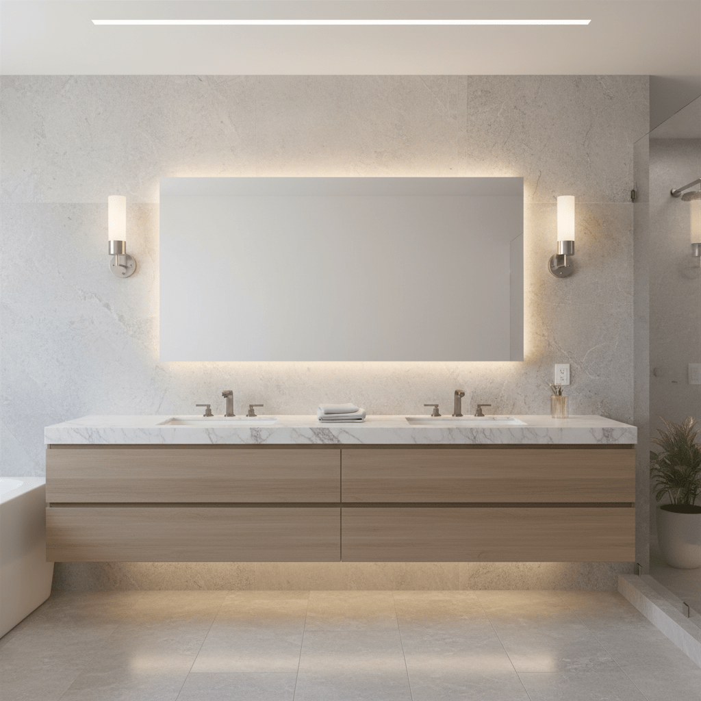 Satin Chrome LED Wall Light IP44