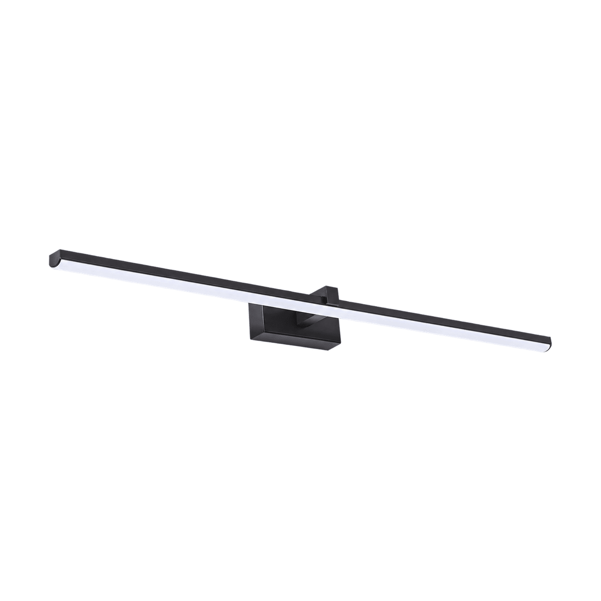 Black aluminium LED picture light on white background