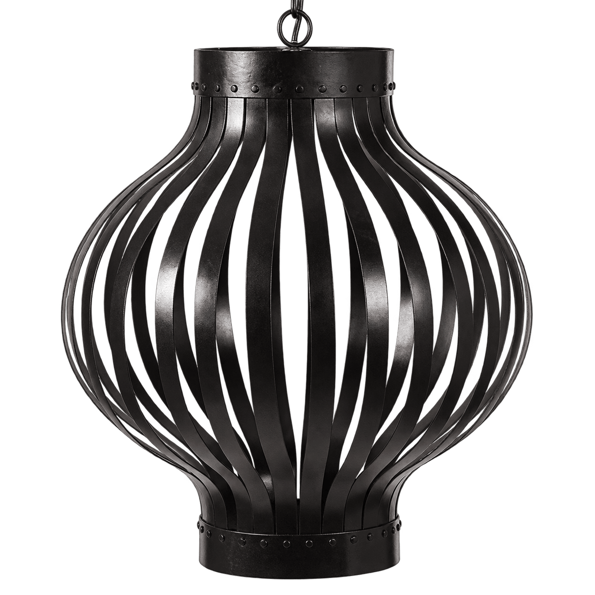 Black Aura Steel Symphony Pendant Light, transparent background