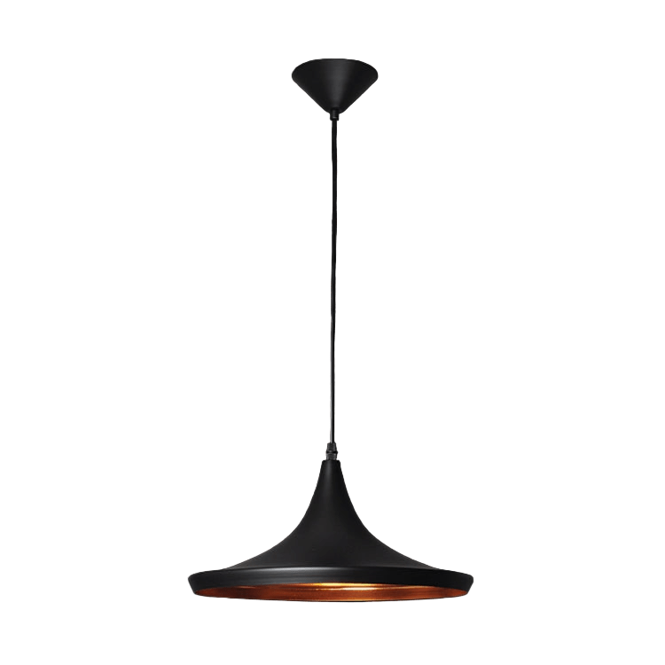 Black pendant light on a black background