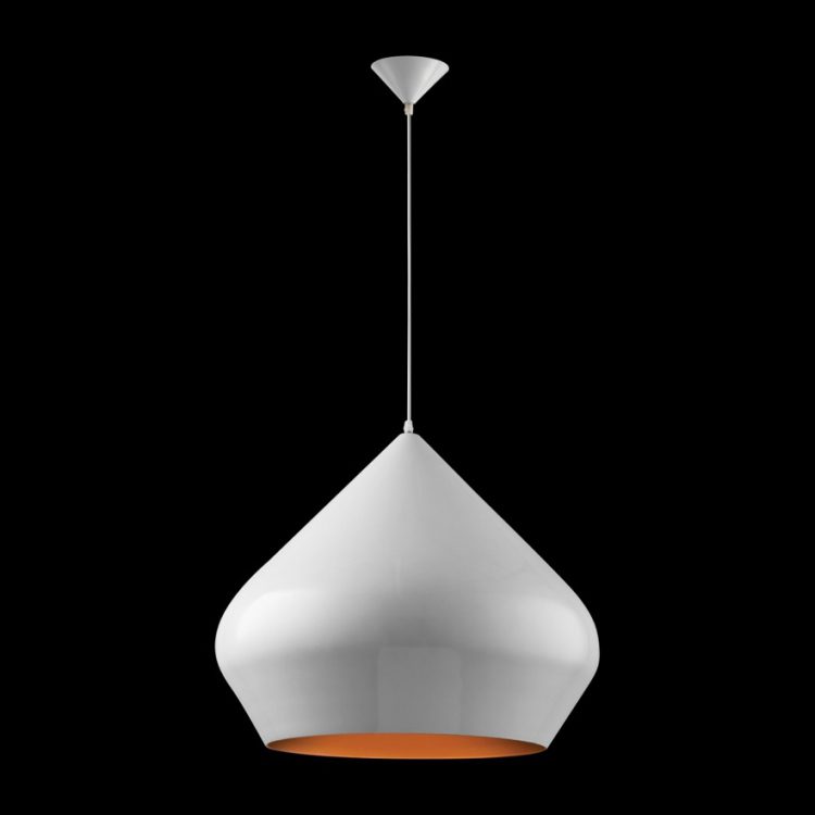 40W E27 Aladdin Metal Pendant, White & Gold