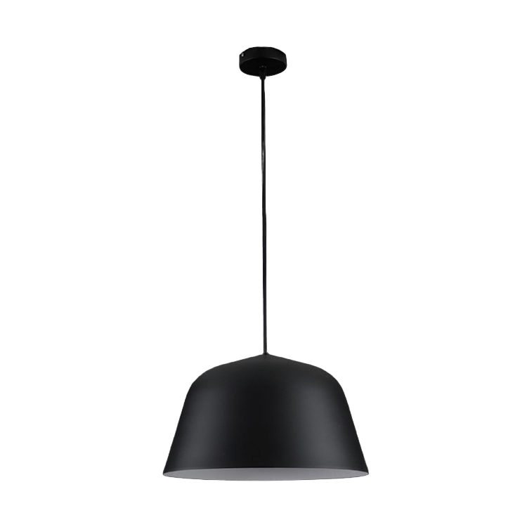 Black pendant light on a black background