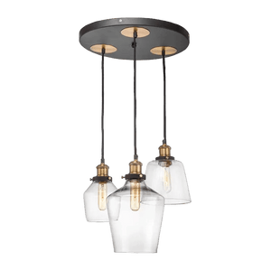 Antique Brass & Glass Cluster Pendant Light