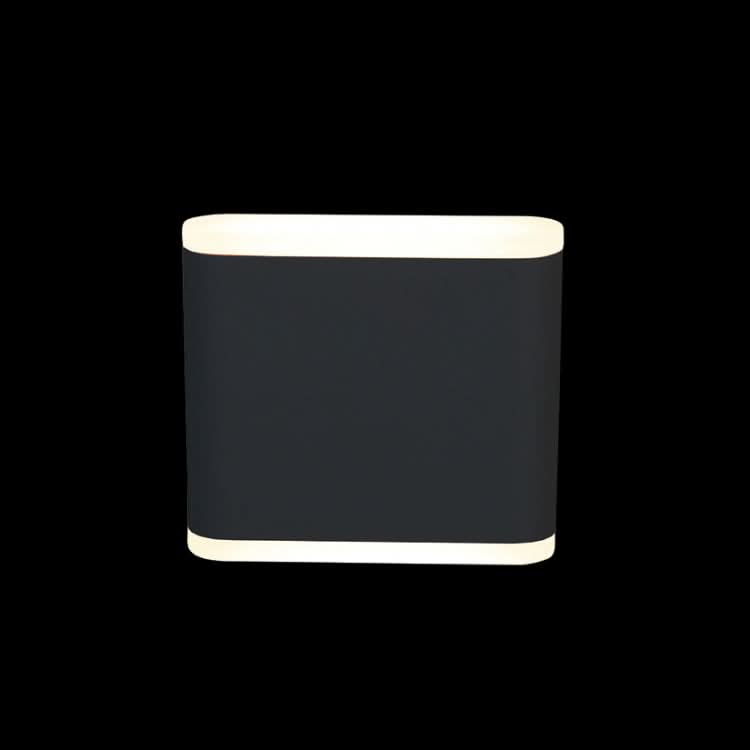 Sleek matt black LED wall light with warm white illumination, showcasing up-and-down lighting design.