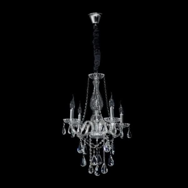Crystal chandelier on a black background