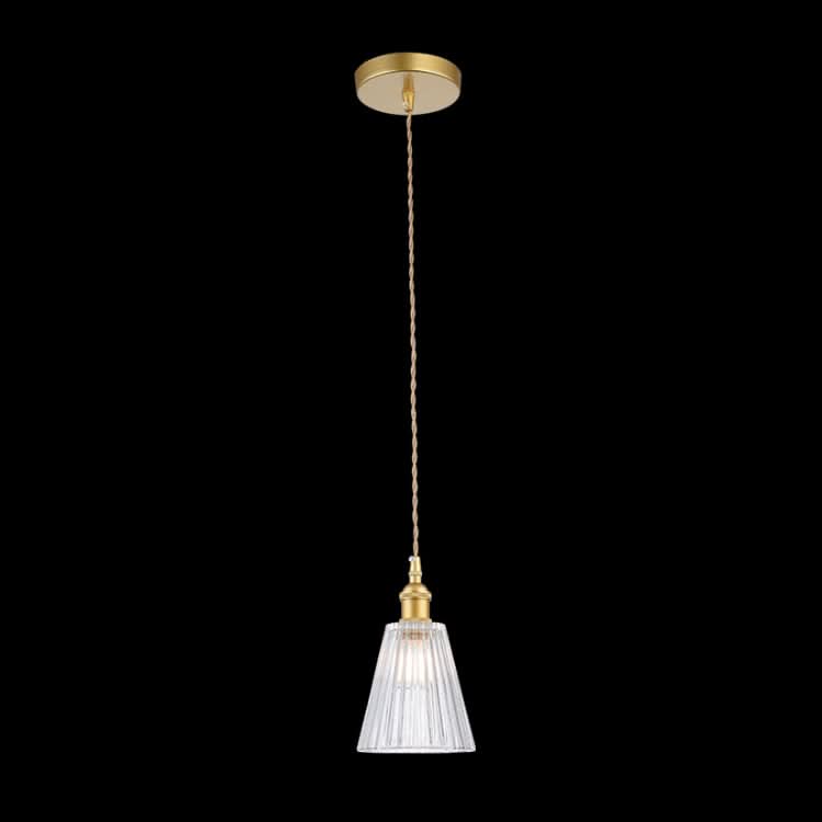 Vintage Cut Glass Satin Gold Pendant Light